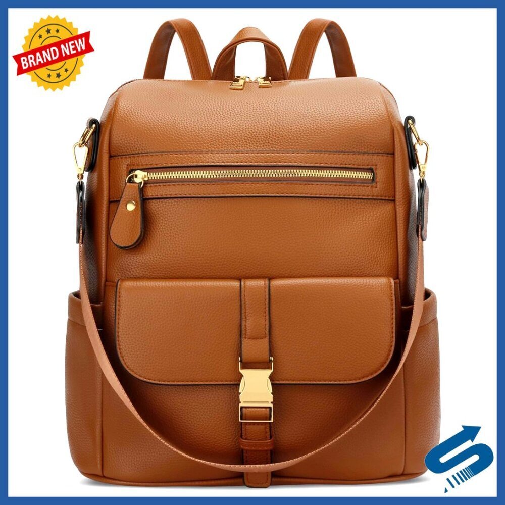 Leather Backpack Purse Multi-Pocket Anti-Theft Travel Work School Chic